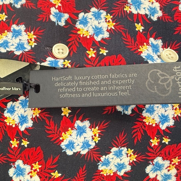 NWT - Hart Schaffner Marx Key West Collection Floral Button-Up Shirt - Size - L - Picture 10 of 12